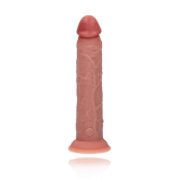 9" DUAL DENSITY VIBRATING SILICONE COCK - LIGHT